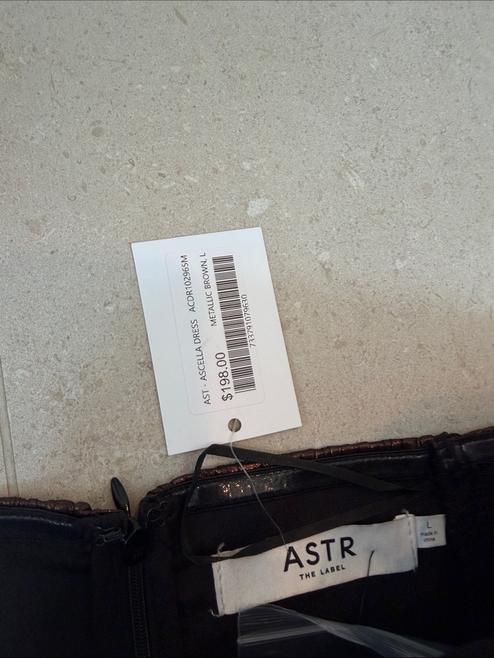 Astr Metallic Copper Ascella Strapless A-Line Dress - Picture 5 of 7